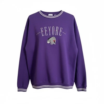 Moletom Disney Winnie the Pooh Eeyore roxo gola redonda feminino médio - Imagem 1 de 4