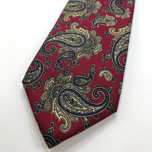 Liberty Red 100% Silk Neck Tie Men’s Paisley 3.25-in/57-in PLS READ - Picture 1 of 10