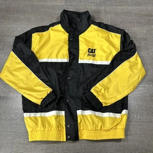 CAT Racing Caterpillar North End Black Yellow White Coat Jacket Size Large - Picture 1 of 7