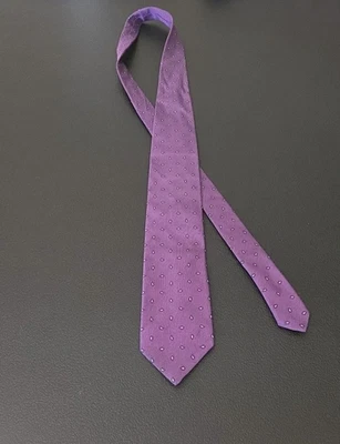 Corbata de seda italiana Altea para hombre 59,5 L 3,25 W púrpura blanca negra cachemira hecha a mano Foto 1 de 4