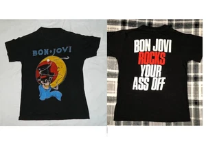 Vintage Bon Jovi Rocks Your Ass Off 1987 Tour 2 Side T-Shirt Unisex - Picture 1 of 3