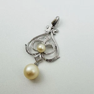Beautiful MIKIMOTO silver pearl pendant necklace approx 35cm - Picture 1 of 10