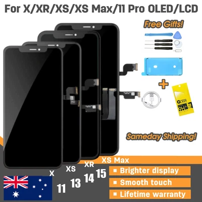 IPhone XS XR 11 12 13 14 15 LCD OLED Screen Replacement Touch Digitizer Display - image 1 of 4