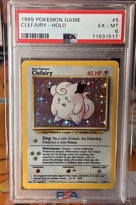Clefairy 013/034 Pokémon Base Set Holo Graded PSA 6 - Image 1 of 2