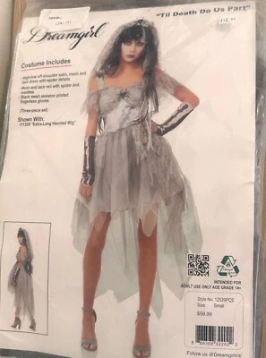 Dreamgirl Til Death Do Us Part Dead Bride 3 Piece Costume Size Small - Image 1 of 3