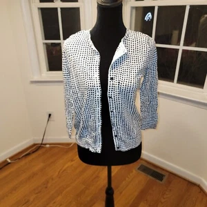 Ann Taylor Loft Button Front Sweater Black & White Size Small - Picture 1 of 6