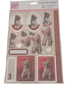 Anita's Foiled Decoupage Sheet - "Puppy Love" Hallmark Docrafts - Picture 1 of 2