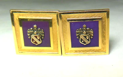 1942-1947 BUICK Automobile Co. emblem employee service award 1/10 10K cuff links - Image 1 of 4