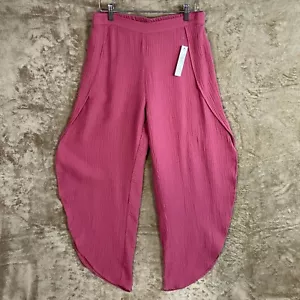 Anthropologie Drew High Rise Wide Leg Gauze Pants Size S Pink Magenta NWT - Picture 1 of 16