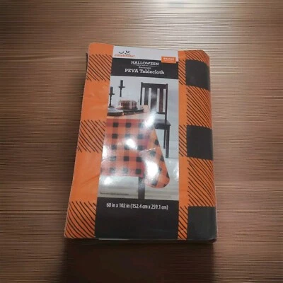 Harvest Peva Rectangle Tablecloth 60" X 102" Halloween Thanksgiving Fall Floral - Image 1 of 4