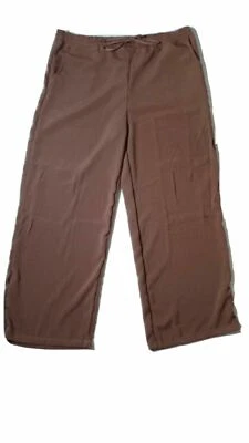 Pantalones suaves French Laundry para mujer Plus Palazzo Boho con cordón pierna ancha, marrón Foto 1 de 2