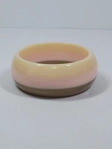Vintage Neopolitan Ice Cream Stripe Laminated Lucite Bangle Bracelet Small Wrist - Picture 1 of 15