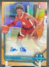 2021-22 Bowman University Keon Ellis Orange Refractor Auto /25 Kings 1st Bowman