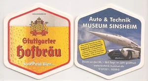 Stuttgarter Hofbräu - alter Bierdeckel "Auto & Technik Museum Sinsheim Concorde" - Bild 1 von 1