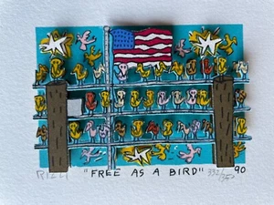 James Rizzi: 3D FREE AS A BIRD, Mini, handsigniert, 1990 - Bild 1 von 7