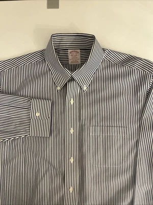 Camisa Brooks Brothers Para Hombres 15.5 33Madison Supimacotton Vestido Sin Hierro Con Botones Foto 1 de 4