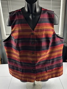 maggie mcnaughton Vest, Vintage, USA Made, Size 18W,Earthy,southwest - Picture 1 of 13