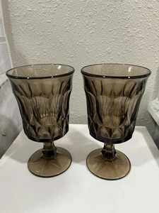 2 Noritake Perspective Smokey Brown Iced Tea Glasses 6 1/2" - Picture 1 of 4