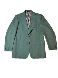 Vntg 70’s Jack Nicklaus Blazer 40L? Green Hart Schaffner Marx Golf Union Label - Picture 1 of 16