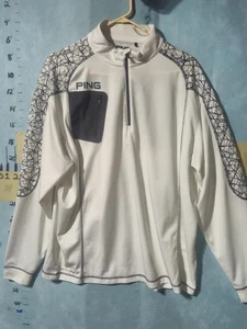 Ping Pullover Mens XL White Senso Cool Golf Quarter Zip Long Sleeve Athletic - Picture 1 of 11
