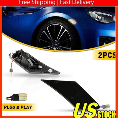 Smoked LED Side Turn Marker Signal Lights For Subaru BRZ Scion FR-S Toyota 86 B Foto 1 de 4