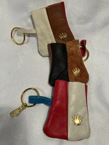 Vintage Leather & Suede Jewelry Pouches / Made In Spain - Imagen 1 de 4