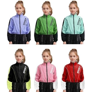 Girls Sweatshirts Collar Undershirts Long Sleeve Jacket Riding Activewear Gym - Picture 1 of 70