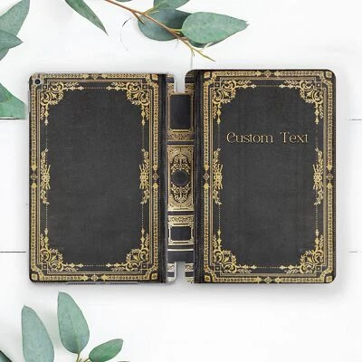 Custom Text Vintage Dark Book Case For iPad 10.2 Pro 12.9 11 9.7 Air 4 5 Mini - Image 1 of 4