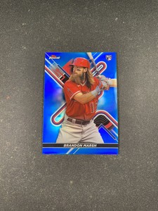 2022 Topps Finest Brandon Marsh Blue Refractor /150 #11 Rookie RC