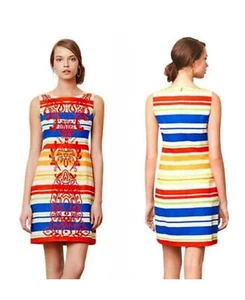 Anthropologie Tabitha Women's Totem Shift Embroidered Dress Multicolor Size 8 - Picture 1 of 3
