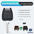 Remote Key Fob 2 Button 433.92mhz Id40 Chip For Vauxhall/opel Astra Vectra Zafir