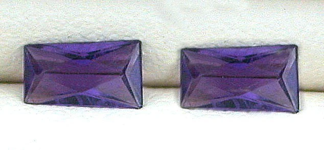 Dos gemas de piedras preciosas de amatista de Brasil baguette rectangulares de corte personalizado de 5 mm x 3 mm EBS4316 Foto 1 de 1