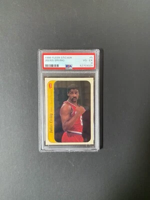 1986 Fleer Sticker #5 Julius Erving PSA 4 Free Shipping - Image 1 of 2