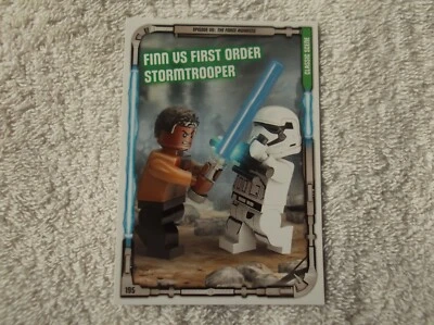 Lego - Star Wars "FINN vs FIRST ORDER STORMTROOPER" #195 Lego Trading Card - Image 1 of 2