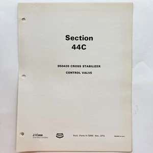 JI Case D50420 Cross Stabilizer Control Valve Manual 1974 Vintage Original OEM - Picture 1 of 1