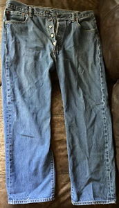 Levi's Men's 501 36x30 Original Straight Fit Jeans - Dark Wash Faded - Picture 1 of 8
