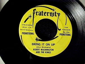 ALBERT WASHINGTON AND THE KINGS Bring It On Up/Woman Love SOUL FUNK DJ PROMO 45 - Picture 1 of 2