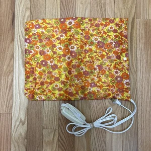 Vintage Floral Orange Yellow Mod Flower Power Heating Pad - Picture 1 of 5