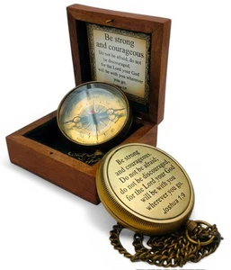 - Antique Brass Compass Baptism Gifts for Boys Confirmation Gifts First Holy ... - Picture 1 of 6