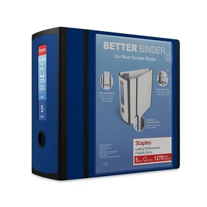 Staples 5" 3-Ring Better Binder Navy Blue 2/Pack ST55819-CCVS - Picture 1 of 8