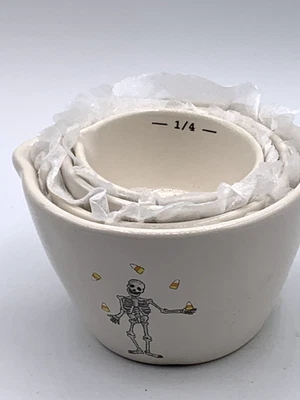 Rae Dunn Halloween Ghost White Set of 4 Measuring Cups Used Excellent  - Image 1 of 4