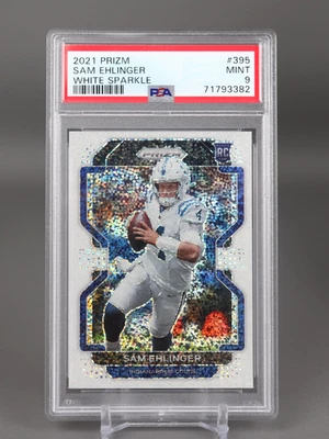 Prizm White Sparkle #395 Sam Ehlinger RC 2021 PSA 9 como nuevo Foto 1 de 2