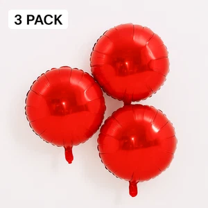 Rote runde Folienballons 3 Stück Party Deko Luftballons - Bild 1 von 3