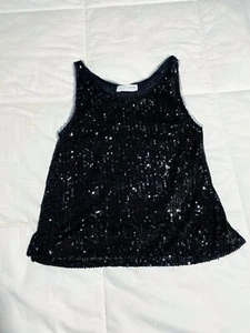 Zara Girls Black Sequin Sparkle Top Sleeveless size 11-12 - Picture 1 of 6