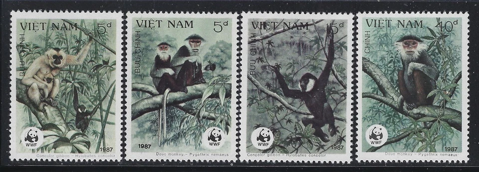 Vietnam 1987 WWF Monos Set Sc# 1761-64 NH Foto 1 de 1