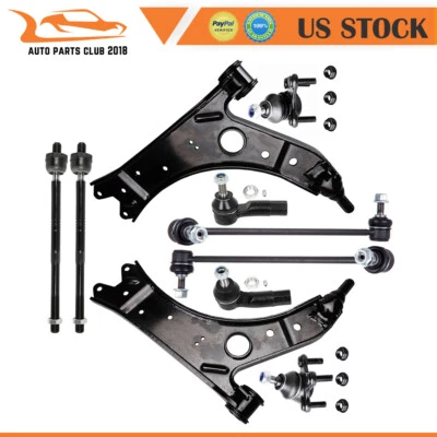 10pcs Front Lower Control Arm w/ Ball Joints Suspension Kit For 2006-2009 Rabbit - Изображение 1 из 4