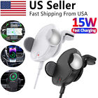 15W Qi Wireless Car Fast Charger Mount Holder for iPhone 15 14 13 12 Pro Max
