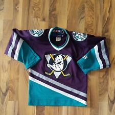 Ccm Anaheim Mighty Ducks Blank Jersey Vtg 90s Nhl Hockey Sewn Boys Size Small