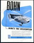 1943 opływowy future nowoczesny helikopter sztuka Bohn aluminium vintage druk reklama