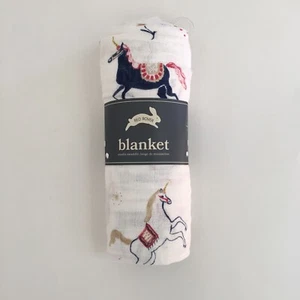 NEW Baby Cotton Muslin Swaddle Blanket Lightweight Open Weave Unicorn | - Picture 1 of 5
